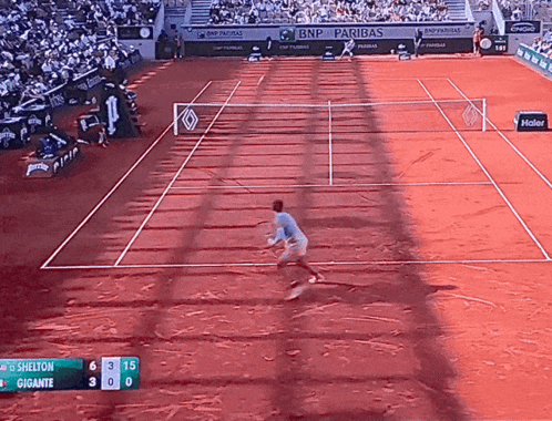 A Tennis Match Between Shelton And Gigante With A Score Of 3 To 0 GIF