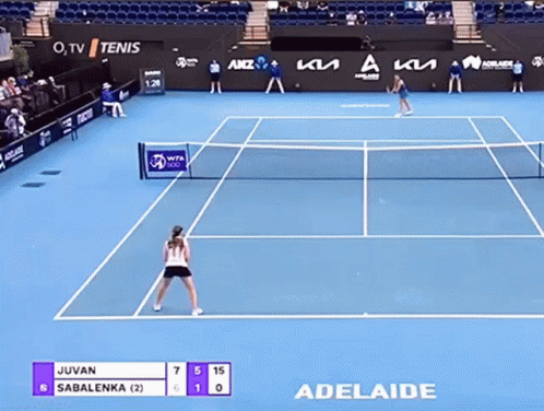 A Tennis Match Is Being Played In Adelaide And The Score Is 7 To 15 GIF