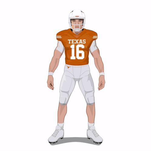 a texas football player with the number 16 on their jersey