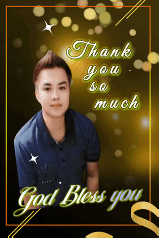 A Thank You Card With A Picture Of A Man And The Words " God Bless You " GIF