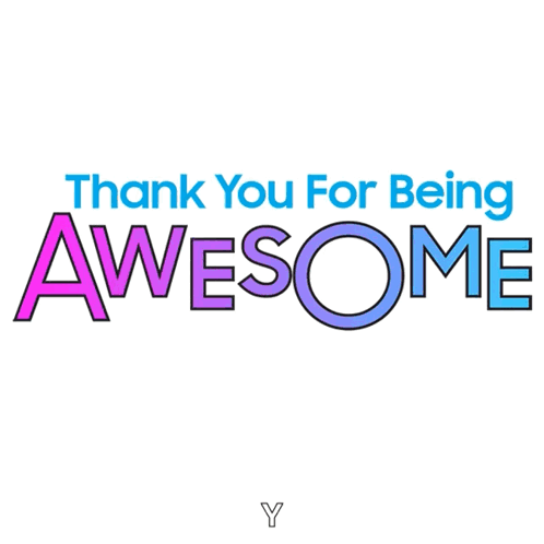 A Thank You For Being Awesome Logo With A Hand Giving A Thumbs Up GIF