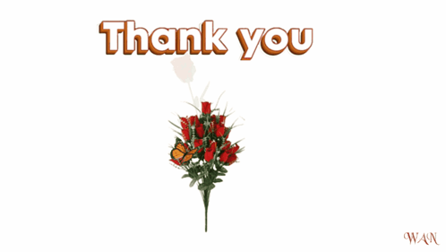 A Thank You Mom Card With A Bouquet Of Roses And A Butterfly GIF