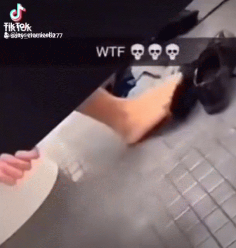 A Tik Tok Video Of A Person Using A Toilet With Skulls On It GIF
