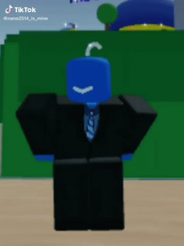 A Tiktok Video Of A Blue Roblox Character GIF