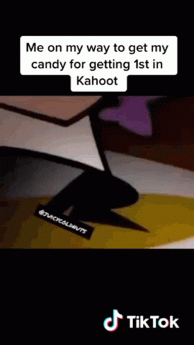 A Tiktok Video Of A Person Getting Their Candy For Getting 1St In Kahoot . GIF