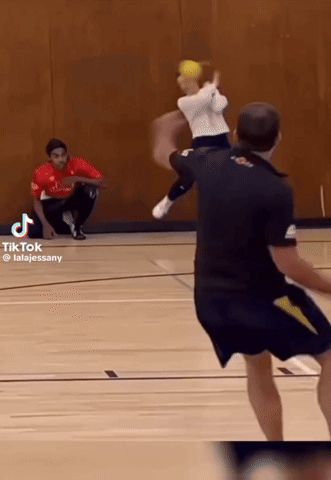 A Tiktok Video Shows A Man Throwing A Ball GIF