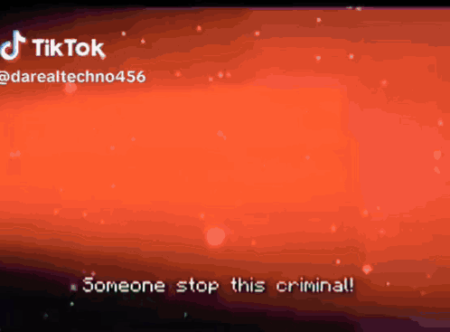 A Tiktok Video With A Red Background And The Words Someone Stop This Criminal GIF