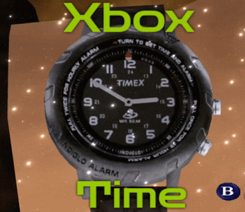 A Timex Watch Is Displayed On A Xbox Time Poster GIF
