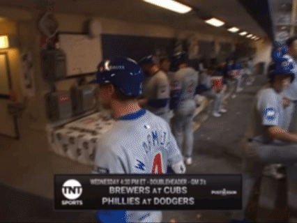 A Tnt Sports Ad For Brewers At Cubs Phillies At Dodgers On Wednesday 4:30 Pm GIF