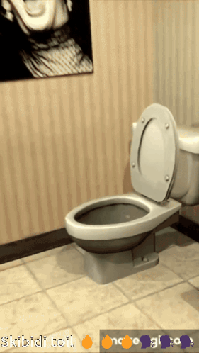 A Toilet Sits In A Bathroom With A Screen That Says Skibidi Bot GIF