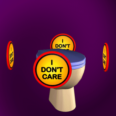 A Toilet With Stickers That Say If You Don T Like It I Don T Care GIF