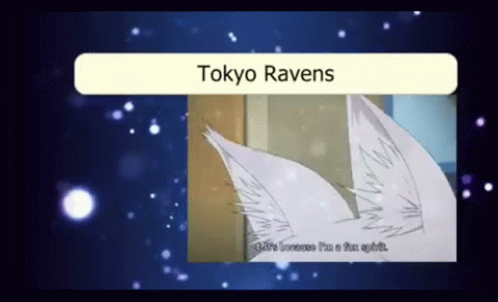 A Tokyo Ravens Advertisement With A Picture Of A Fox 'S Ears GIF