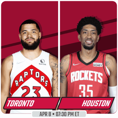 A Toronto Raptors And Houston Rockets Game Is Scheduled For April 8 At 7:30 Pm Et GIF