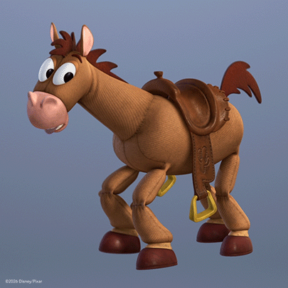 A Toy Horse With A Saddle And Bridle From Toy Story GIF