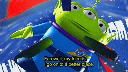 A Toy Story Alien Says Farewell To His Friends GIF