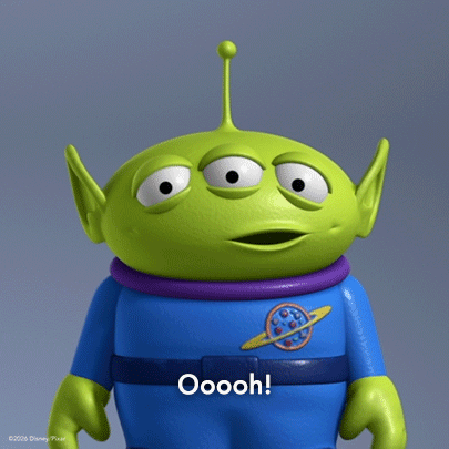 A Toy Story Alien Says Oooh On The Bottom GIF