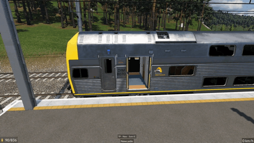 A Train With The Number Dim 7070 On The Side GIF