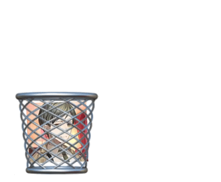 A Trash Can Next To A Picture Of A Boy GIF