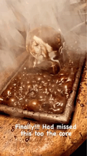 A Tray Of Food With The Words Finally Had Missed This Too The Core At The Bottom GIF