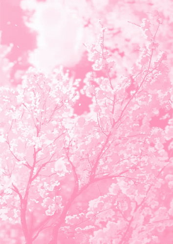 A Tree With Pink Flowers On It Against A Pink Sky GIF