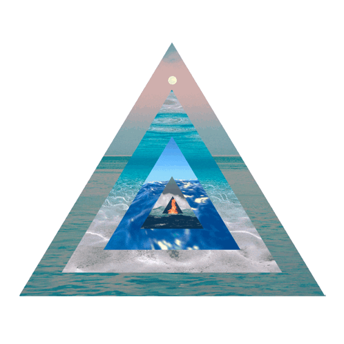 A Triangle With A Picture Of A Tent In The Middle GIF