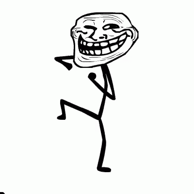 A Troll Face With The Words `` You Mad '' Written On It . GIF