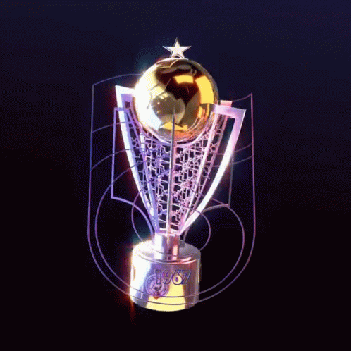 A Trophy With A Star On Top Of It That Says ' Champions League ' On It GIF