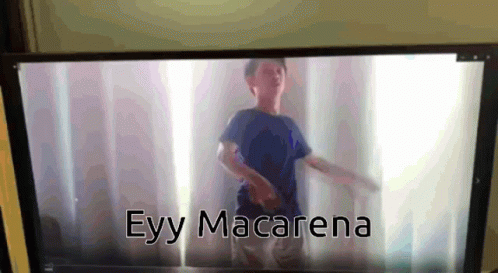 Boy Dancing With Eyy Macarena On TV GIF