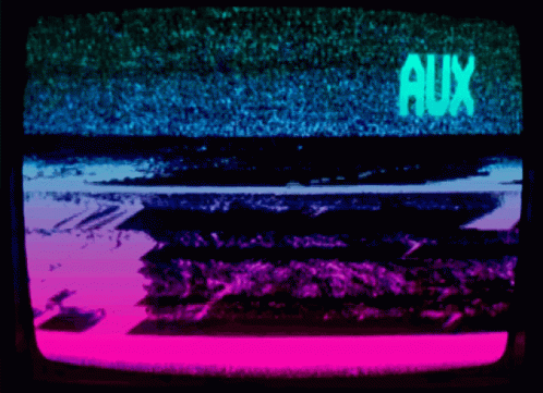A Tv Screen With The Word Aux Written On It GIF