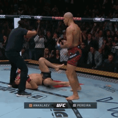 A Ufc Fight Between Ankalaev And Pereira Takes Place GIF