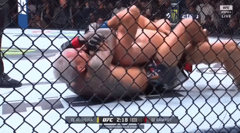 A Ufc Fight Between Oliveira And Gamrot Is Being Broadcast Live GIF