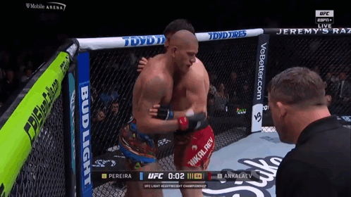 A Ufc Fight Between Pereira And Annakaev GIF