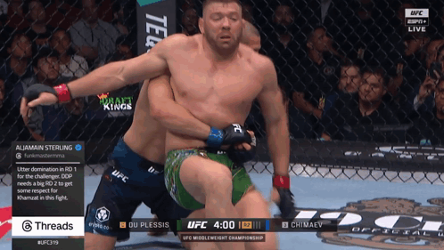 A Ufc Fight Is Being Shown Live On Espn And Threads GIF