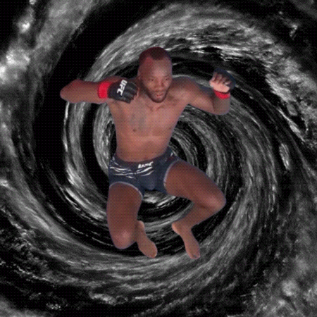 A Ufc Fighter Is Jumping Through A Swirl GIF