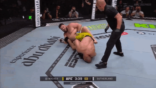 A Ufc Heavyweight Bout Between Walker And Sutherland Takes Place GIF