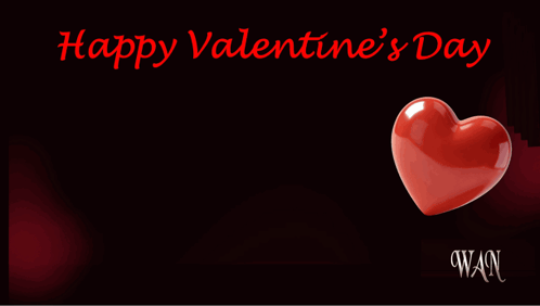 Valentine's Day Card With Red Rose And Heart GIF