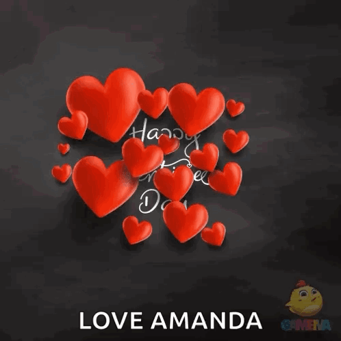 Valentine 'S Day Card With Red Hearts And Happy Valentine 'S Day GIF