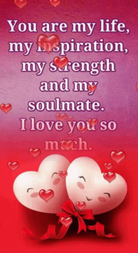 a valentine 's day card with two hearts and the words " you are my life "