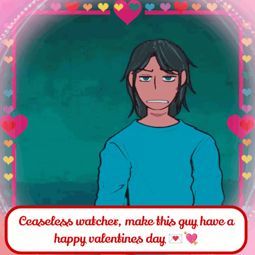 A Valentine 'S Day Greeting Card With A Man In A Blue Shirt GIF