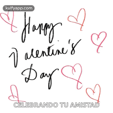 A Valentine 'S Day Greeting Card With Hearts And The Words Happy Valentine 'S Day GIF