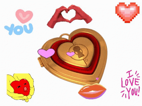 A Valentine 'S Day Greeting Card With Hearts And The Words " Valent Te Amo " GIF