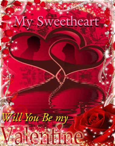 Valentine's Day Card With Hearts And Will You Be My Valentine GIF