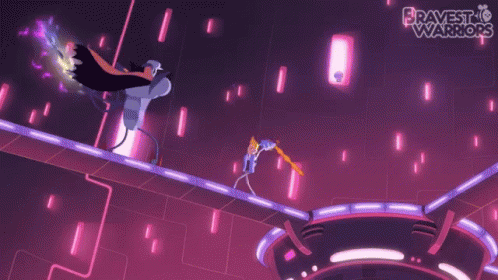 a video game called bravest warriors is being played on a purple screen