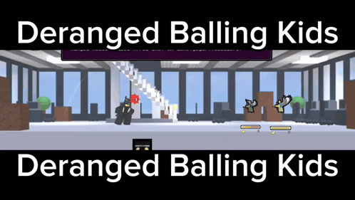 a video game called deranged balling kids is being played on a computer