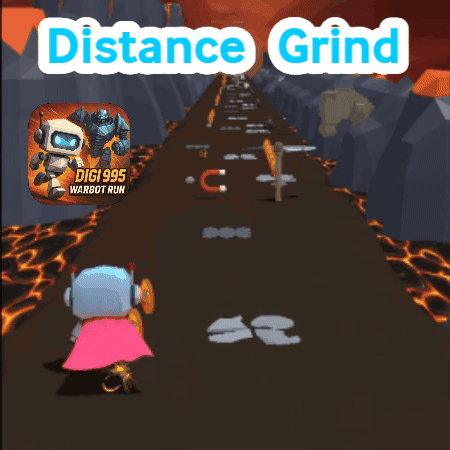 A Video Game Called Distance Grind With A Robot Running GIF