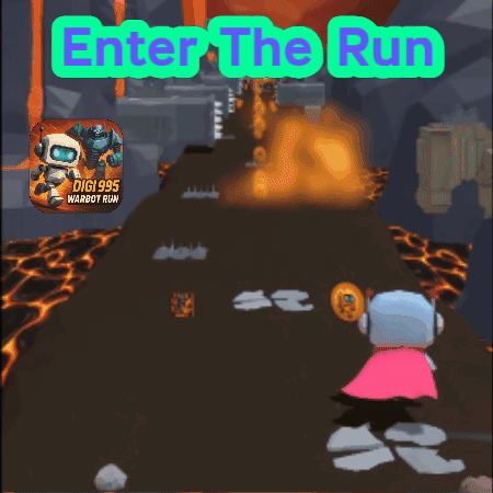 A Video Game Called Enter The Run With A Robot On The Screen GIF