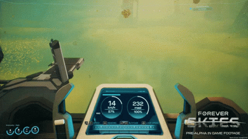 A Video Game Called Forever Skies Shows A Dashboard GIF