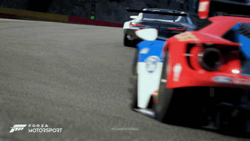 A Video Game Called Forza Motorsport Is Shown In Game Footage GIF