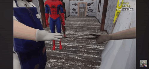 A Video Game Called Funny Horror Animation Shows A Spider Man GIF