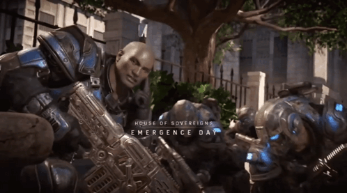 A Video Game Called House Of Sovereigns Emergence Day Is Being Played GIF